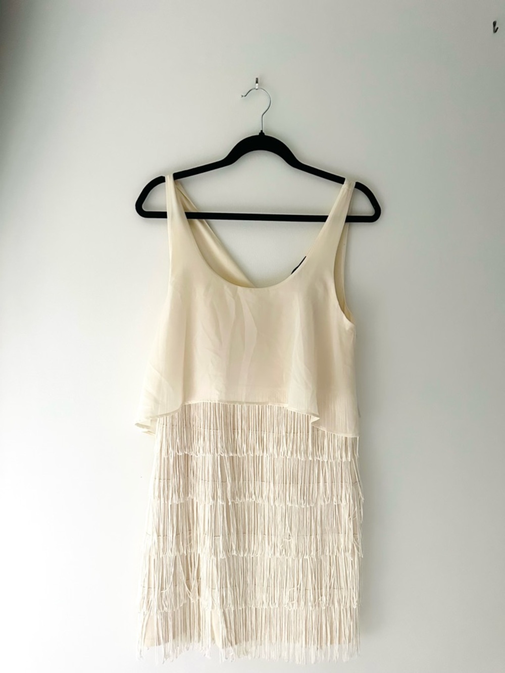 American Eagle Outfitters Ivory Sleeveless Scoop Dress